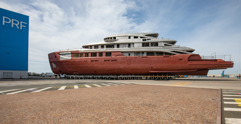 Benetti FB289 yacht outfitting begins