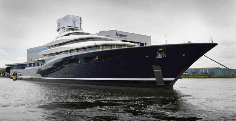 the launch of Feadship Yacht Project 821