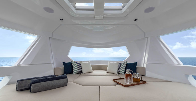 Ferretti Yachts Infynito 90 yacht bow lounge