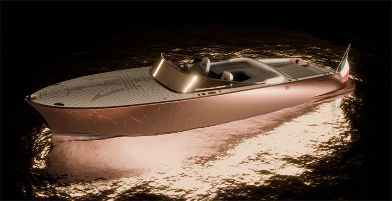 the electric Maserati Tridente boat