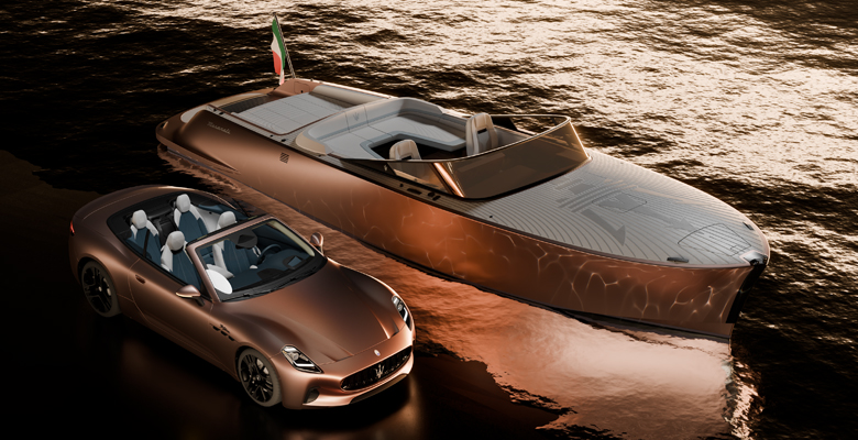 the electric Maserati Tridente boat