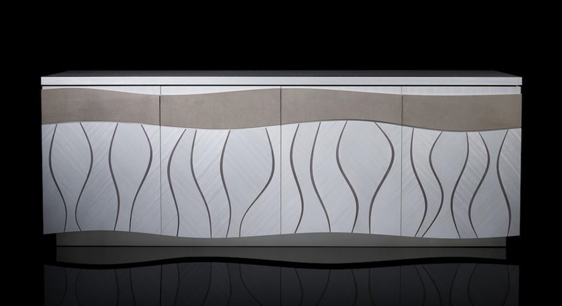 the Ocean Boulevard custom cabinet is by superyacht specialist Silverlining Furniture