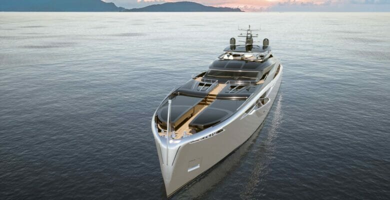 the Rossinavi Infinity 42 BluE yacht has solar panels